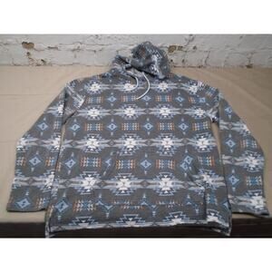 Buckle Departwest Aztec Hoodie Mens XL Gray Blue Western Cowboy Navajo Sweater